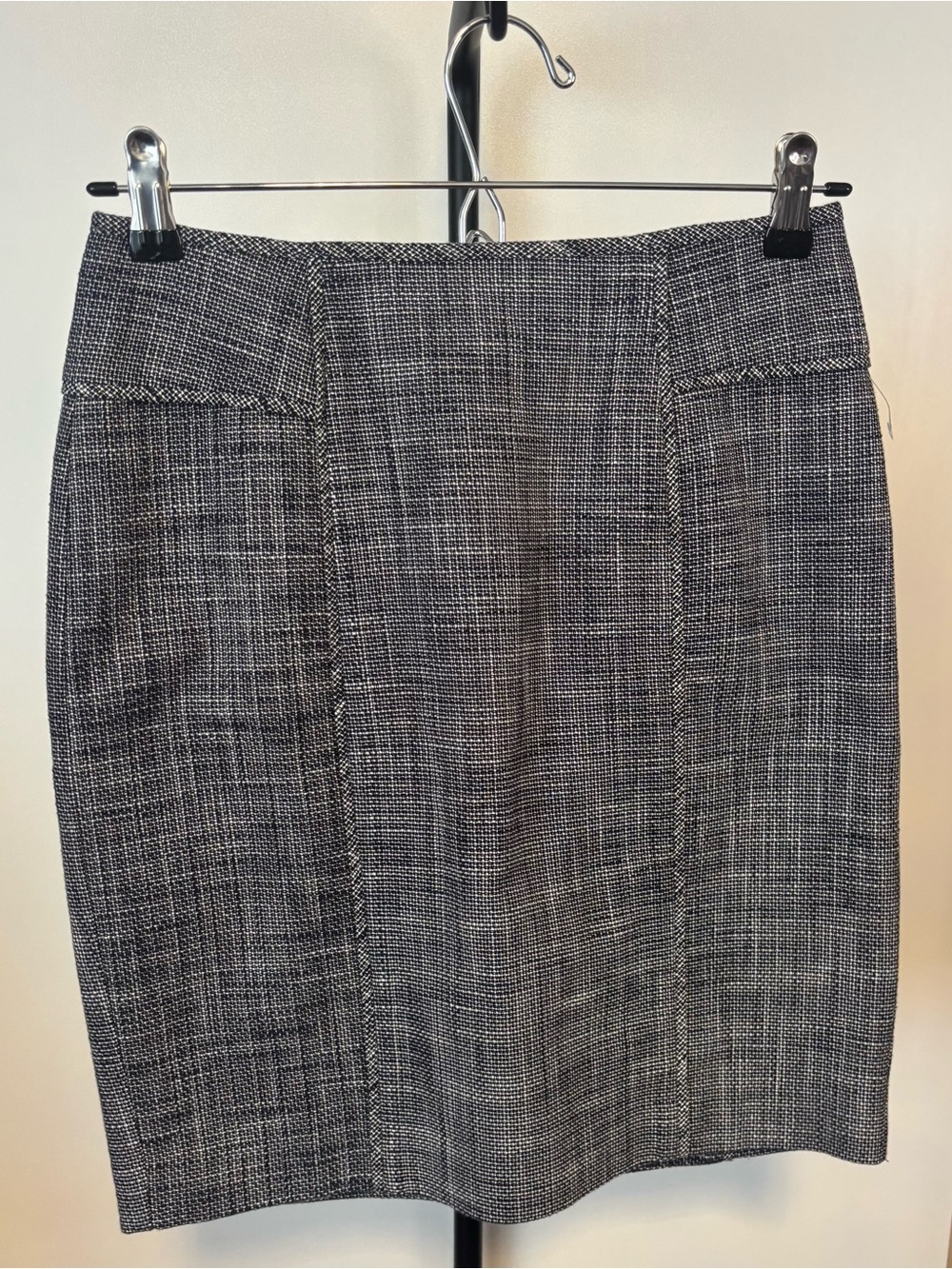 Banana Republic Black & Gray Tweed Midi Pencil Skirt